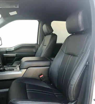 2017 -> 2022 Ford F250 F350 XLT SuperCrew Black Leather Seat Covers Upgrade • $739.94